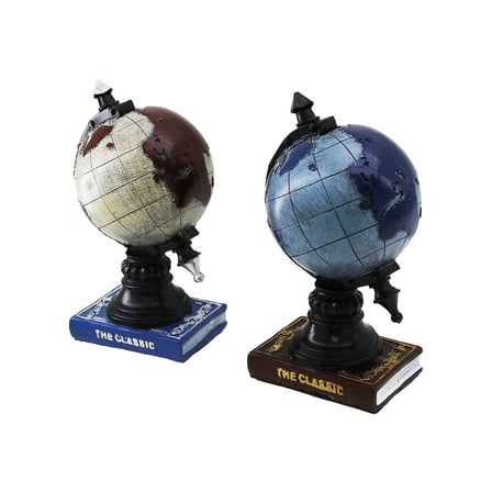 Lunaev Dünya Vintage Dekoratif Biblo Kumbara Renkli 22 cm Reçine