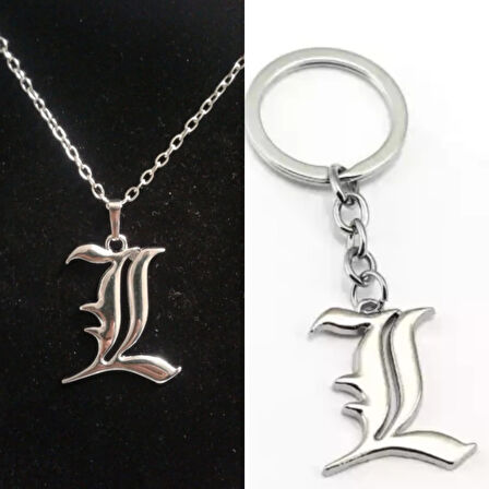 Death Note L  Kolye Ve Anahtarlık Seti Hedıyelık Şık Süs Aksesuar