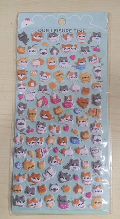 3D Kabartmalı Kedi Figürlü Mikro Sticker Seti - Sevimli Çıkartma Ajanda Ve Telefon Süsleme Etiketi