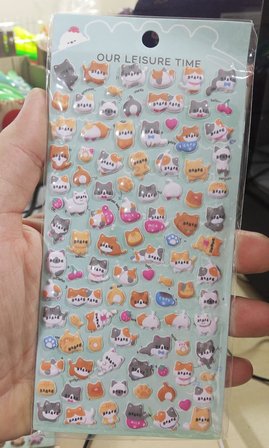 3D Kabartmalı Kedi Figürlü Mikro Sticker Seti - Sevimli Çıkartma Ajanda Ve Telefon Süsleme Etiketi