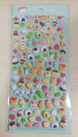 Sevimli Suşi ve Mini Yiyecekler 3D Puffy Çıkartma Bullet Journal Defter ve Telefon Süsleme Etiketi