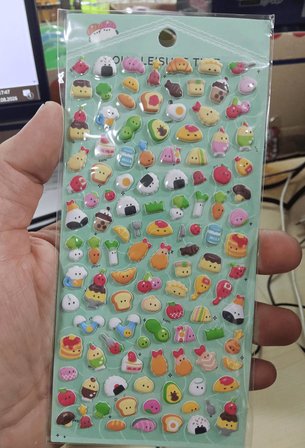 Sevimli Suşi ve Mini Yiyecekler 3D Puffy Çıkartma Bullet Journal Defter ve Telefon Süsleme Etiketi