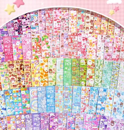 5 Adet 12 cm x 4 cm Çıkartma Lazer Sticker Seti Defter Telefon Süsü