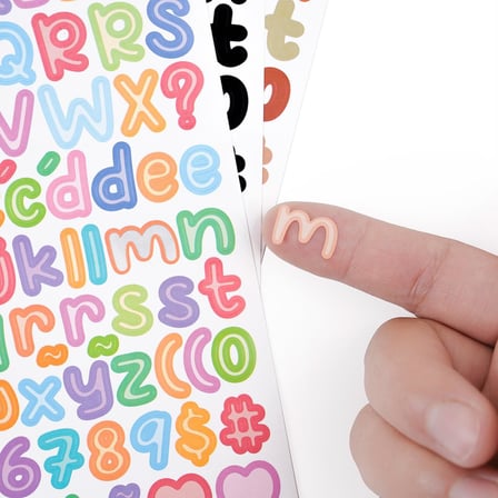 Renkli Alfabe ve Rakamlar Yapışkanlı Sticker - Kendinden Yapışkanlı Dekoratif Defter Etiketi