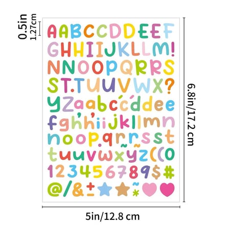 Dayanıklı Pastel Laptop Defter Telefon Etiketleri Alfabe Sticker Sayfası 