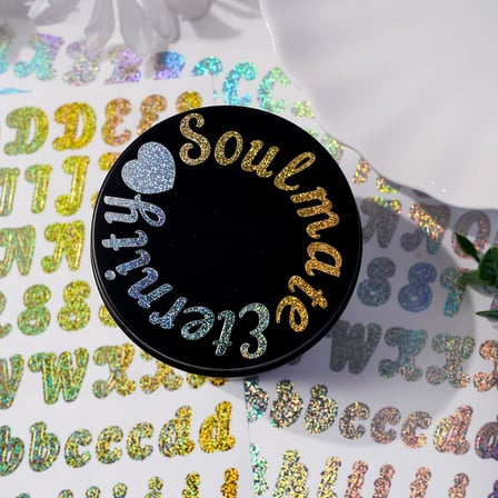  Simli Gümüş Harfler ve Sayılar Sticker Alfabe Süsleme Etiketi Silver 