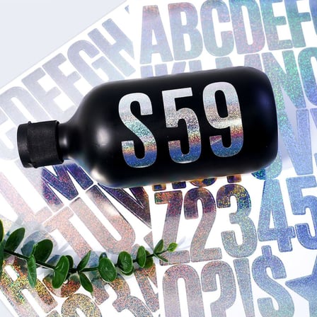 Simli Gümüş Harf ve Rakam Sticker Seti Kendinden Yapışkanlı Alfabe Etiketleri 5 cm