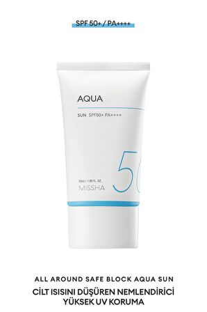 Missha Aqua 50+ Faktör Yaşlanma Karşıtı Tüm Cilt Tipleri İçin Renksiz Yüz Güneş Koruyucu Jel 50 ml