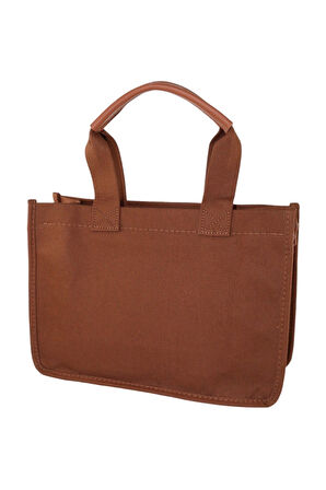 Kanvas El Ve Omuz Çantası. Kahverengi El Çantası. Kadın El Çantası. Kahverengi Omuz Çantası. Çanta