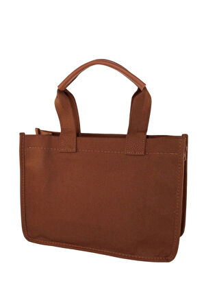 Kanvas El Ve Omuz Çantası. Kahverengi El Çantası. Kadın El Çantası. Kahverengi Omuz Çantası. Çanta