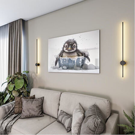 Hayvan Cam Tablo - Sevimli Dostlar Banyoda - Yatay Motif 02-011