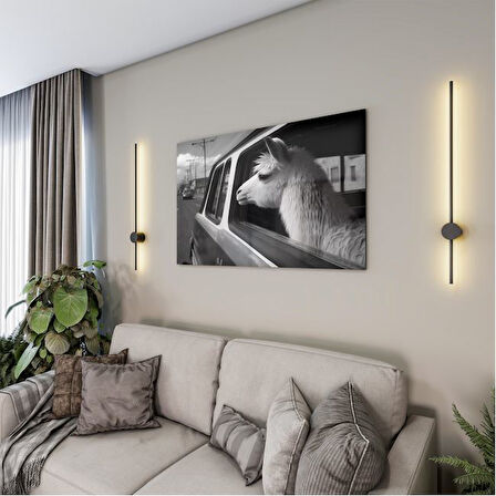 Hayvan Cam Tablo - Sevimli Dostlar Arabada - Yatay Motif 04-010