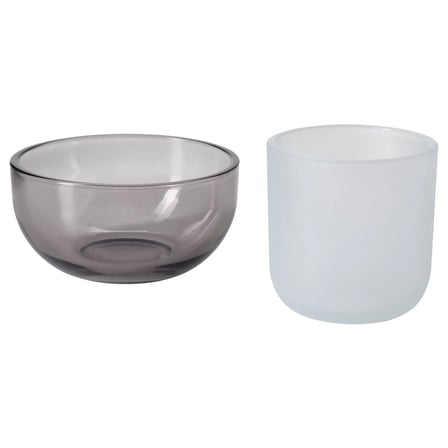 TALLTITA gri-buzlu cam tealight mumluk