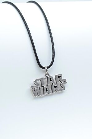 Star Wars Kolye Deri İp Kolye Gümüş Kaplama Erkek Kadın Kolye