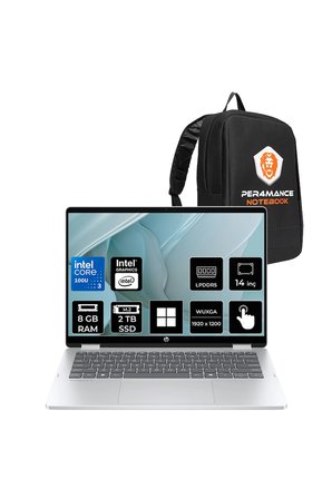 OmniBook 5 Flip Intel Core 3 100U 8GB 2TB SSD 14" 2K IPS W11P Dokunmatik Dizüstü Bilgisayar & PER4 Çanta