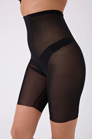 Freshness 0007 Lazer Kesim Tül Yüksek Bel Şort Korse