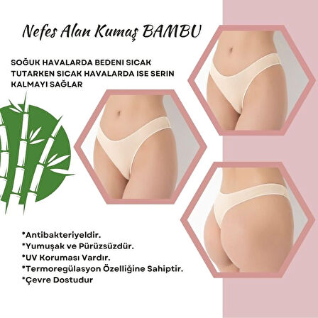 G-Box 936 Kadın Bambu 3'Lü String