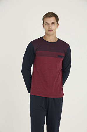 Kocabey 9217 Erkek O.Yaka Flato Cepli Pijama Takım