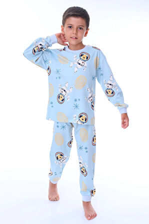 Sevimli Astronot Bobi Kiremit Çocuk Pijama Takımı