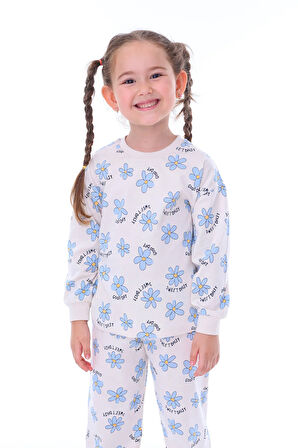 Sweet Daisy Desenli Kız Çocuk Pijama Takımı