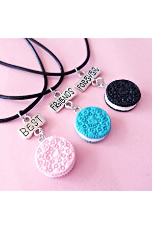 Unisex Oreo Best Friends Bff 3'lü Kolye