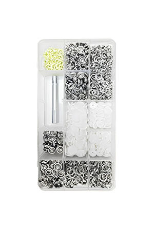 503 Adet Set Plastik Metal Kapaklı Çıt Çıt ve El Pensesi Çakım Seti 9.5mm-10.5mm-12.5mm