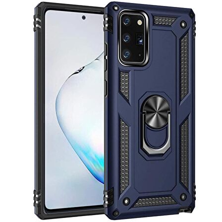 Gpack Samsung Galaxy S20 FE Kılıf Tank Koruma Vega Standlı Yüzüklü Mıknatıslı
