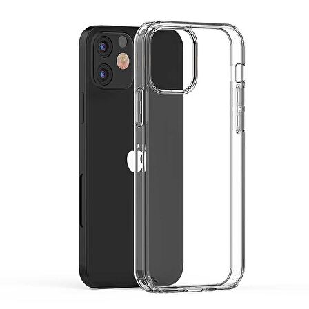 Gpack Apple iPhone 12 Kılıf Coss Şeffaf Sert KapakNano Glass