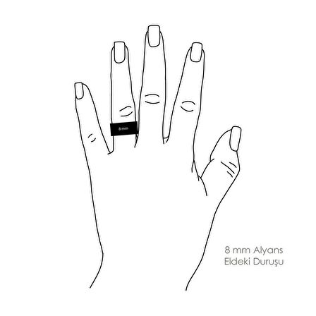 8 mm klasik düz kadın alyans