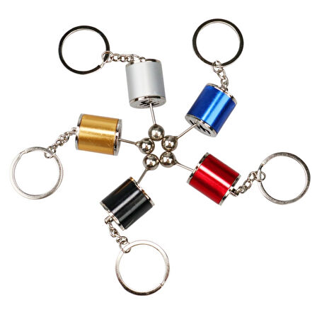 Hareketli Araba Vites Anahtarlık Altı Hız Manuel Vites Dişli Shifter Topuzu Metal Anahtarlık (5224)