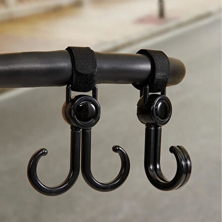 2 Adet Bebek Arabası, Motor, Bisiklet Eşya Taşıma Aparatı Plastik Kanca - 1 Adet 2 li Kanca Gönderilir (5224)