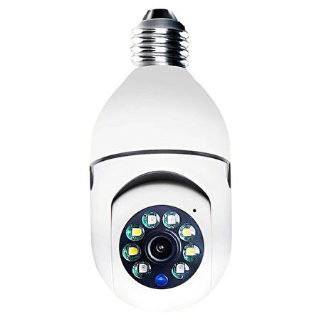 WiFi 360 Panoramik Ampul Kamera Gece Görüş Ses Akıllı Hareket Algılayıcı (5224)