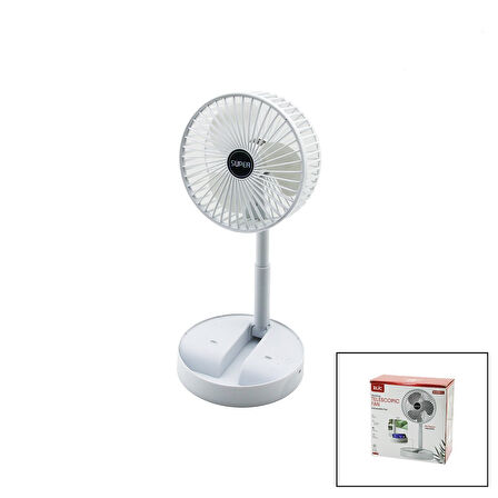 MASA ÜSTÜ VANTİLATÖR USB ŞARJLI KATLANIR FAN=16.4CM - UZAYAN AYAK=12.5-19CM 180 DERECE DÖNEBİLEN TELEFONLUKLU BWFN-11 (5224)