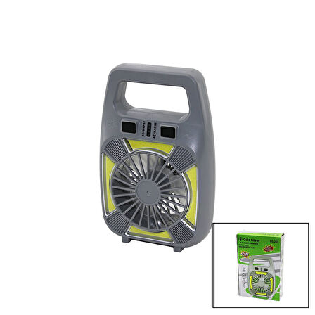 2İN1=MİNİ FAN - FENER USB ŞARJ 2 KADEME HIZ LAMBA=4 FONKSİYON - 10W SU GEÇİRMEZ TAŞIMA KULP MİNİ VANTİLATÖR GS-265 (5224)