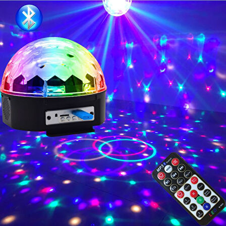 Küre Disko Topu Müzik Çalar Renkli Lazer Işıklı Bluetooth (5224)