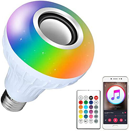 Bluetooth Hoparlör Akıllı Led Ampul Lamba (5224)