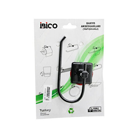 SİYAH   METAL   AÇIK WC  KAĞITLIK  YAPIŞKANLI MONTAJ  BNY-708 (5224)