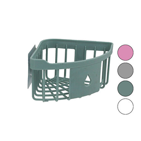 ÜÇGEN KÖŞELİK  BANYO - MUTFAK ORGANİZERİ  RENKLİ PLASTİK   YAPIŞKANLI MONTAJ (5224)
