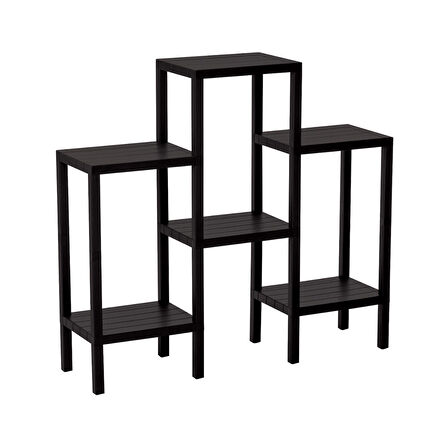 6 RAFLI - SİYAH MODÜLER ÜNİTE PLASTİK 108x100x29 cm (5224)