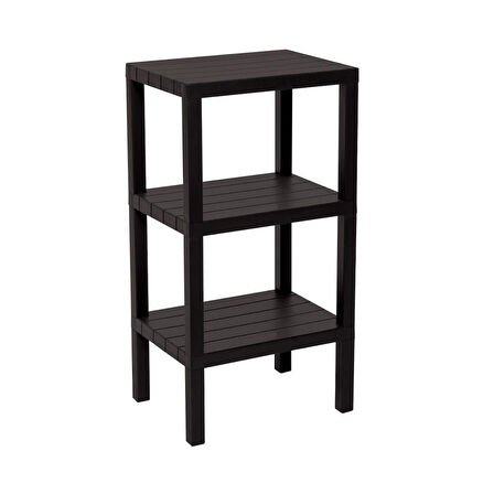 3 RAFLI SİYAH MODÜLER ÜNİTE PLASTİK 38x29x74 cm (5224)