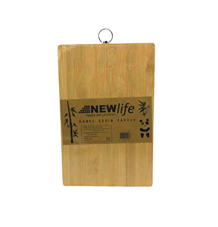 AHŞAP KOYU BAMBU KESİM PANOSU METAL KULPLU 18X28CM (5224)