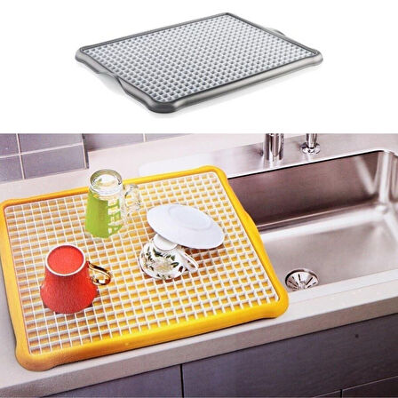 Pratik Lavabo Tezgah Üstü Bulaşık Kurutmalığı Süzmatik 22x40 cm (5224)