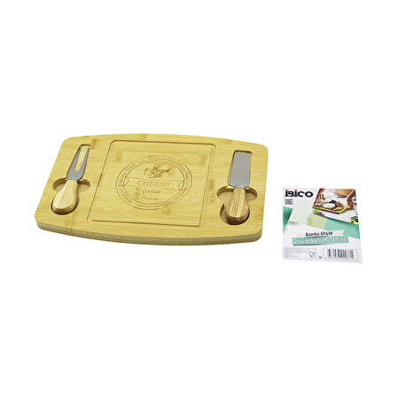 DİKDÖRTGEN - 2-BIÇAK=SAĞ-SOL AHŞAP BAMBUKAHVALTI PEYNİR SUNUM 19X28.7X1.4CM (5224)