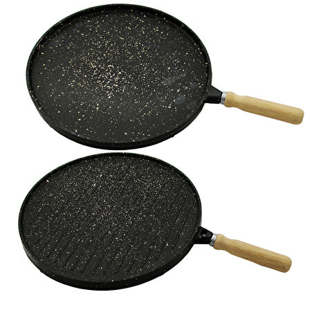 ÇİFT TARAFLI DÖKÜM GRANİT BAZLAMA - GÖZLEME TAVASI 36CM (5224) AZ-52248565080