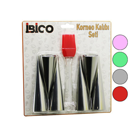 7PCS 6-KORNEO KALIP - 1-SİLİKON FIRÇA PASTA DEKORASYON SETİ ÇAP:3.4CM X UZUNLUK:12CM (5224)