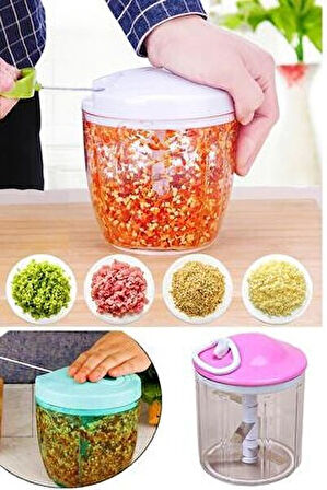 5 Bıçaklı Ipli El Rondosu Pratik Sebze Doğrayıcı (5224)