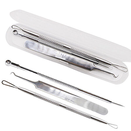 Paslanmaz Çelik Siyah Nokta Sivilce ve Akne Temizleyici Set 3&apos;lü Kit (5224) AZ-52244506240