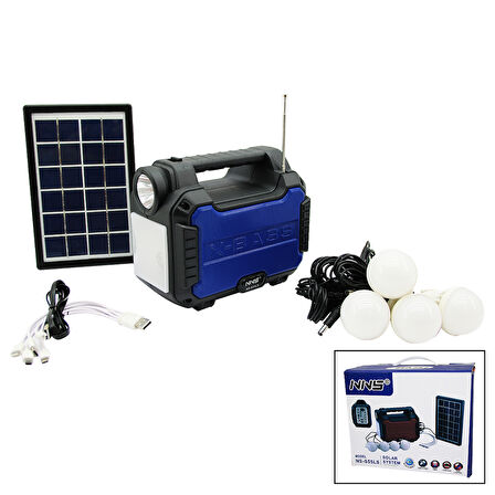 3IN1 - SOLAR 2İN1 SABİT EL FENERİ - RADYO - MP3 BLUETOOTH - USB/ TF PORT - 4 PARÇA  AMPUL KABLOLU - POWERBANK (5224)