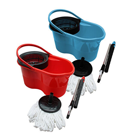 18LT---ŞİRİNK--- RENKLİ OTOMATİK DÖNERLİ KOVA MOP TEMİZLİK SETİ (5224) AZ-5224Gok210598