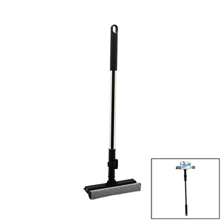 2İN1 BAŞLI=ÇEKPAS - FİLE KAPLI SÜNGER ÇOK AMAÇLI YÜZEY TEMİZLİK MOP - CAMSİL KİLİTLİ UZAYAN METAL SAP=56-94CM (5224) AZ-5224Gok210919